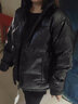 卡度顿棉衣男港风PU棉服男面包服立领宽松帅气男士冬季外套皮夹克男棉衣 黑色 3XL （151-170斤） 实拍图