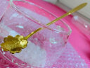 厨谧家用创意可爱花瓣甜品勺金樱花心形咖啡勺长柄搅拌勺冰淇淋勺子 金色樱花勺 短勺两只装 实拍图