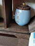 尚言坊 汝窑茶叶罐家用陶瓷茶罐小号装茶叶盒便携迷你旅行存储密封罐 哥窑湛蓝-小杯罐(乌龙茶) 实拍图