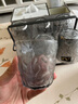 格娜斯（CRISTALGLASS） 日式冰川纹玻璃杯子家用客厅喝水杯待客绿茶杯套装水晶杯水具 灰色冰川杯矮款6只+黑色杯架 实拍图