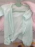 Aengbay昂贝 婴儿连体衣春秋纯棉幼儿衣服宝宝四季初生儿秋衣长袖哈衣新生儿衣服打底睡衣 水绿色（绑带款） 52cm 实拍图