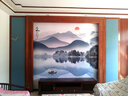 梵帝欧电视背景墙壁画现代装饰新中式山水画沙发壁纸墙布墙纸影视墙壁布 旭日东升E 8D晶雕无缝水晶壁画/平方米 实拍图