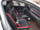 翰静 新款汽车卡通坐垫四季通用座垫全包围座套透气织物座椅套适用于 黑红色（皮革+织物） 本田锋范凌派雅阁缤智皓影冠道 实拍图