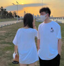 MDlila《两件装》情侣装夏季衣服短袖t恤套装一男一女宽松上衣班服定制 男白+女白-两件装 男L+女S 晒单实拍图