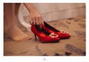 ROSE CASTLE婚鞋女 新娘鞋红色高跟鞋女细跟尖头浅口单鞋中式秀禾服婚礼鞋 红色(6.5厘米）礼盒版R6229 37 晒单实拍图