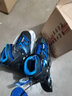 SOFT 轮滑鞋成人溜冰鞋儿童初学者可调码直排轮男女旱冰鞋刷街 蓝色【店长推荐】带头盔+护具 XL【适合42-45】全闪+可调节 实拍图