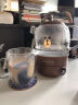 九土马克杯手工双层玻璃杯猫咪杯子办公咖啡杯女用猫杯艺术茶水杯 黑D 实拍图