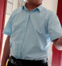 罗蒙（ROMON）纯色商务职业正装男士白衬衫工装男装短袖衬衣男CS72蓝色3XL 晒单实拍图