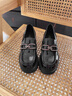CAMILA KSENIA小皮鞋女士2025新款秋季厚底单鞋子时尚品牌鞋子漆皮乐福鞋一脚蹬 黑色 37 实拍图