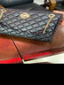 红谷包包女包2025春夏新款时尚大气菱格真皮单肩包牛皮链条手提斜挎包 漆黑 实拍图