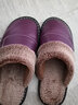 哲烨秋冬季室内情侣棉拖鞋女牛皮牛筋厚底家居拖鞋男冬天保暖地板毛绒 紫罗兰 36-37 (260mm) 实拍图