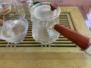 瓷牌茗茶具（cipaiming teaset）瓷牌茗 耐热玻璃茶壶煮茶器套装功夫茶具家用普洱泡茶壶蒸茶器 圆形锤纹侧把壶（9连送） 实拍图