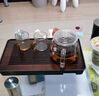 铂呐苓竹制茶盘茶台茶托盘密胺功夫茶具家用简约小型排水储水茶具套装 搽色琴韵中号【36*24cm】胡桃色 实拍图
