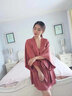觅丝（Agentmuse）睡衣女两件套仿真丝绸缎性感睡袍吊带睡裙家居服209T 焦糖色 XXL 实拍图