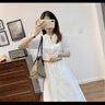 妍莉芬 连衣裙女装2025新款夏季韩版气质短袖时尚中长款裙子女夏天衣服 白色 S(建议80-95斤) 实拍图