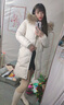 俏婷朵羽绒服女中长款女士轻薄外套新品秋冬季真毛领白鸭绒韩版时尚女式 7779卡其色（貉子毛领） L（建议115斤-125斤） 实拍图