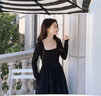 GARNUO赫本风黑色无袖连衣裙子女夏季新款春秋法式茶歇收腰背心吊带长裙 黑色 S 【80-100斤】 实拍图