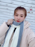 莱维森 围巾女长款披肩秋冬季学生情侣仿羊绒流苏保暖拼色围脖节日礼盒 双色贴标 白+灰 礼盒装 实拍图
