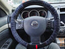 牧语 短毛绒方向盘套冬季汽车把套日产轩逸逍客天籁骐达楼兰阳光骊威奇骏劲客蓝鸟西玛车把套 黑色（圆形）-植绒曲线款 实拍图