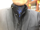 雅西欧男士领巾英伦正装商务西装衬衫领口丝巾潮男领口巾双层围巾 黑色花腰果纹领巾B 实拍图