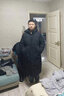 啄木鸟羽绒服男士中老年人长款过膝连帽加厚爸爸装冬季极寒东北大衣外套 黑色-不带毛领 2XL (可穿150-165斤) 实拍图