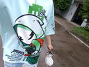 闪电潮牌（GENANX）太空棉夏季T恤男嘻哈情侣装宽松字母印花动漫五分袖潮流短袖 粉绿色 XL 实拍图