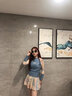 DK泳衣女分体韩国ins风新款防晒保守遮肚显瘦温泉运动游泳装 浅蓝花 长袖分裙 M 实拍图