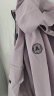 唐狮（TonLion）2024女连帽撞色拉链工装一手长外套 藕紫 L  晒单实拍图