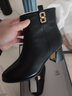 达芙妮高跟鞋女法式粗跟短靴增高显瘦皮靴女4622607023 黑色（单里） 37 实拍图