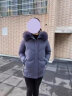 鸭鸭（YAYA） 中年妈妈羽绒服女新款中长款冬装连帽加厚中老年人保暖棉袄外套 紫色 XL (170) 实拍图