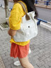 唐晓笙帆布大包包女包新款2021韩版学生上课手提托特布袋包单肩斜挎包潮 白色(不带挂件) 晒单实拍图