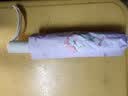 bpb 儿童防回弹遮阳伞安全防晒折叠伞女孩小学生专用晴雨两用雨伞 小兔飞马.自动(防回弹+反光条) 实拍图