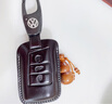 头层牛皮适用于大众帕萨特迈腾速腾cc途观l朗逸途昂探岳途岳钥匙套钥匙包车用钥匙扣高档男创意新款全包 B款 摩卡咖 实拍图