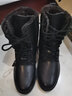 可尼特加棉男靴冬季保暖加棉雪地靴男时尚中高帮大号加棉马丁靴拉链款男靴子工装靴 黑色棉鞋拉链款ZY5858-2 41皮鞋码 实拍图