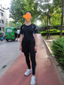 艾伦伯顿 运动套装女夏季冰丝高弹速干瑜伽服紧身衣训练健身服跑步服 黑灰三件套【显瘦  弹力】 M 实拍图