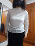 百图betu女装春季新款T恤泫雅风蕾丝长袖时尚叠穿T恤女2301T15 米白 L 实拍图