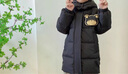 康博男童红色羽绒服儿童中长款2024冬季男宝宝中小童过年服童装外套 黑色 110 实拍图