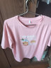 绮娴堰【2件装】t恤女超火新款印花短袖夏季显瘦韩版学生上衣宽松体恤 黄(晒娃哇)+粉(夏之味) XL :【建议120-140斤】 实拍图