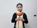 莱维森 围巾女长款披肩秋冬季学生情侣仿羊绒流苏保暖拼色围脖节日礼盒 双色贴标 米+焦糖色 普通装 实拍图