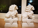 善唯 汉白玉石狮子一对精雕庭院墓地墓碑前家用看门小号石雕摆件 18cm精雕A款含球 实拍图