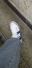 飞跃（Feiyue）官方高帮帆布鞋男士鞋子冬季潮流字母印花休闲运动鞋男女情侣款 白/蓝 38偏大一码选小一码 实拍图