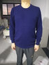 袋鼠（DAISHU）100%纯羊毛衫男春秋冬新品男士圆领纯色全羊毛毛衣打底针织衫男装 6502-新上青色(薄/款/常规) 2XL (180) 建议160-175斤 实拍图