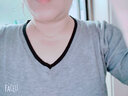 ZJUZ18K金摩登项链女彩金项链AU750转运珠项链锁骨链时尚饰品送女朋友 18K黄金色 实拍图