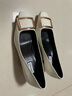 NINE WEST/玖熙牛漆皮革女单鞋优雅方头浅口粗跟通勤鞋NH208005FT米白 38 实拍图