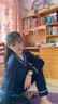 歌佰芬睡衣女秋冬季纯棉长袖睡衣女冬休闲家居服圆领可外穿全棉运动套装 64253中紫 M （80-100斤） 实拍图