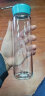 希诺（HEENOOR） 玻璃杯单层女士便携小巧可爱杯子夏天水杯简约清新森系泡茶杯 清水蓝 420ml 实拍图