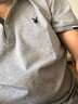 花花公子（PLAYBOY）短袖t恤男2025夏季新款潮流休闲百搭修身凉感polo领上衣薄款男装 灰色 3XL 实拍图