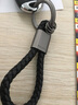 标车族 编织纹绳汽车真皮钥匙扣男女专用于宝马奔驰奥迪路虎保时捷大众 马镫款 枪色黑羊皮(送指环扣) 实拍图