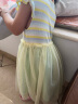 巴拉巴拉童装女连衣裙宝宝夏季儿童裙子甜美网纱裙条纹 黄绿色调00434 110cm 晒单实拍图