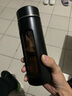 恩尔美（nRMEi）防摔玻璃杯大容量水杯男士智能双层便携耐高温茶水分离泡茶杯子 【茶仓+杯盖钢芯+杯套】黑 520ml 实拍图